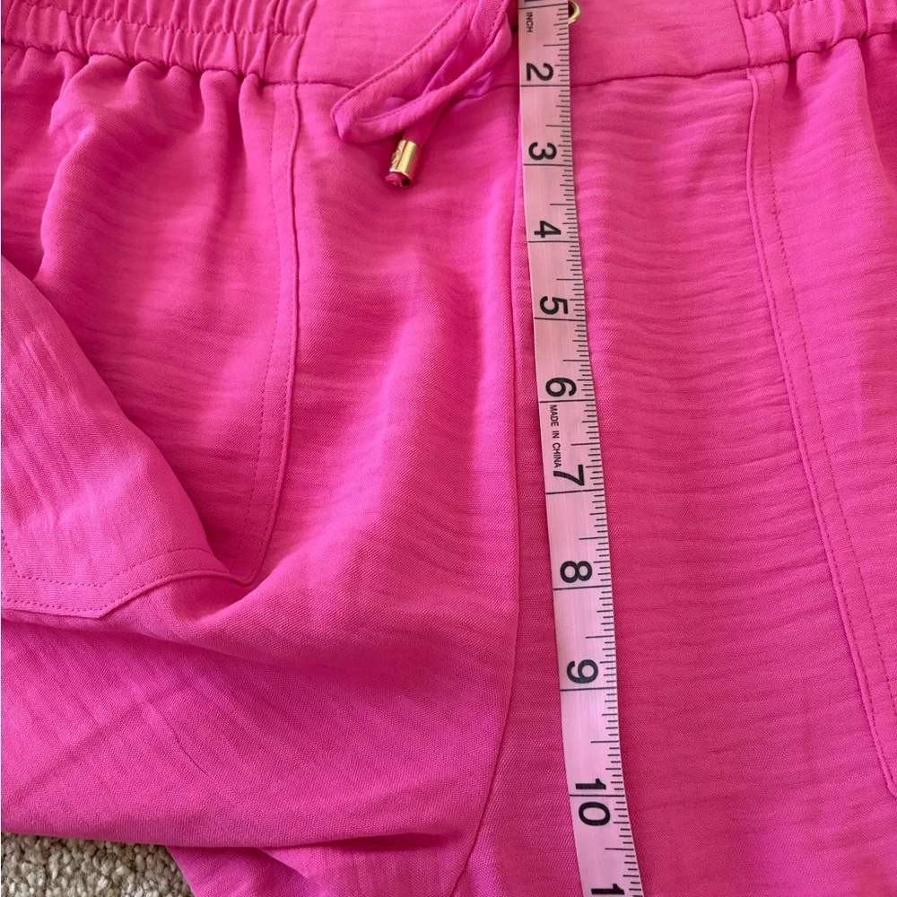 MICHAEL Michael Kors Pink Cropped Wide Leg Resort Pants Drawstring Med NWT - Picture 8 of 10